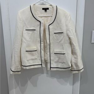 Ann Taylor White and Black Tweed Jacket
